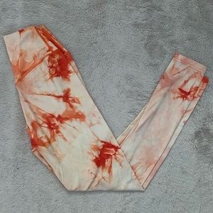 Balance Athletica ( Vitality ) Oasis Orange Tie Dye Leggings (Small)